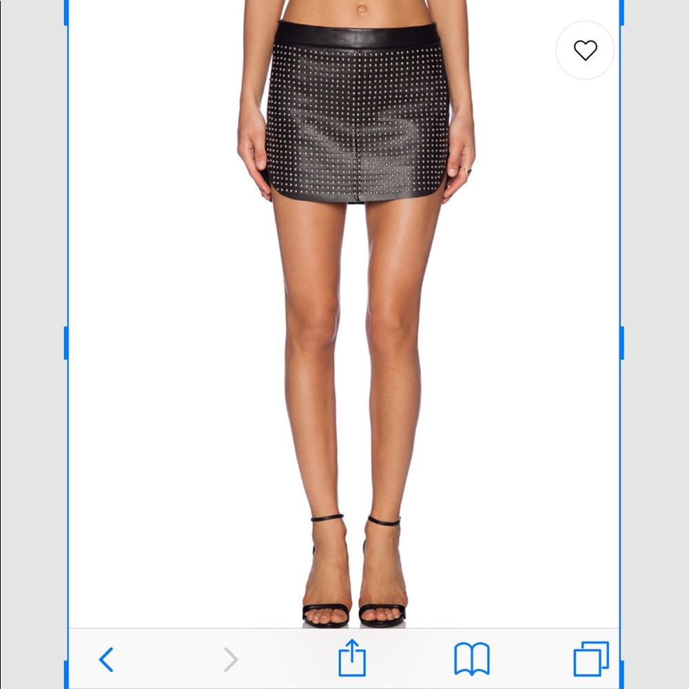 Michelle Mason Black studded Mini Skirt